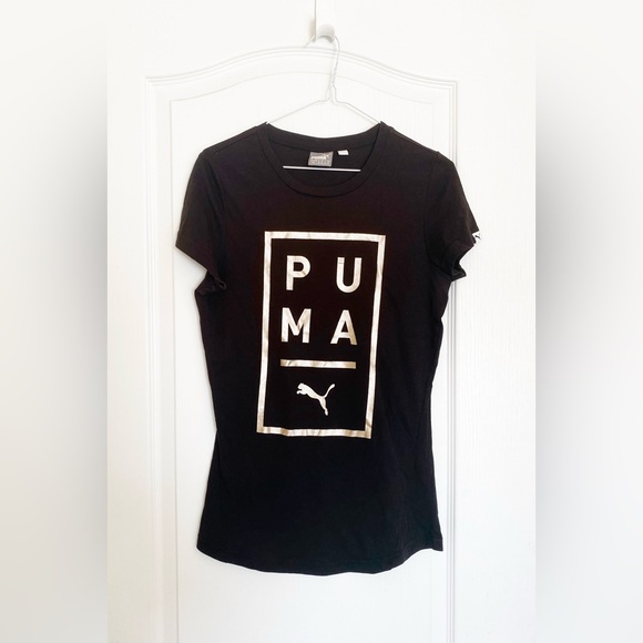 PUMA Above The Bar black and gold t-shirt - Picture 2 of 2